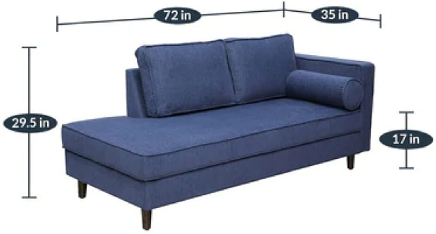 Image of DMKDecor Right arm Chaise Lounger Settee for livingroom Bedroom Office Hotel Fabric Diwan