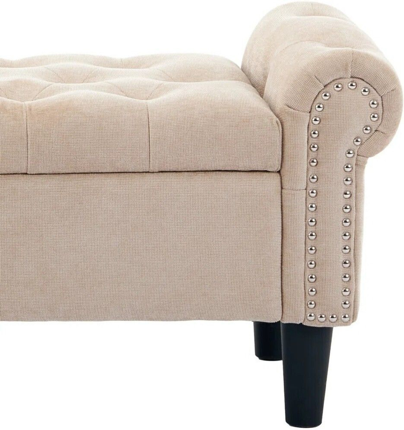 Image of Friends Life CLASSIC LIVING TUFTED CUSION DESIGN 3 SEATER BENCH /OTTOMAN / SOFA FOR HOME Solid Wood Diwan