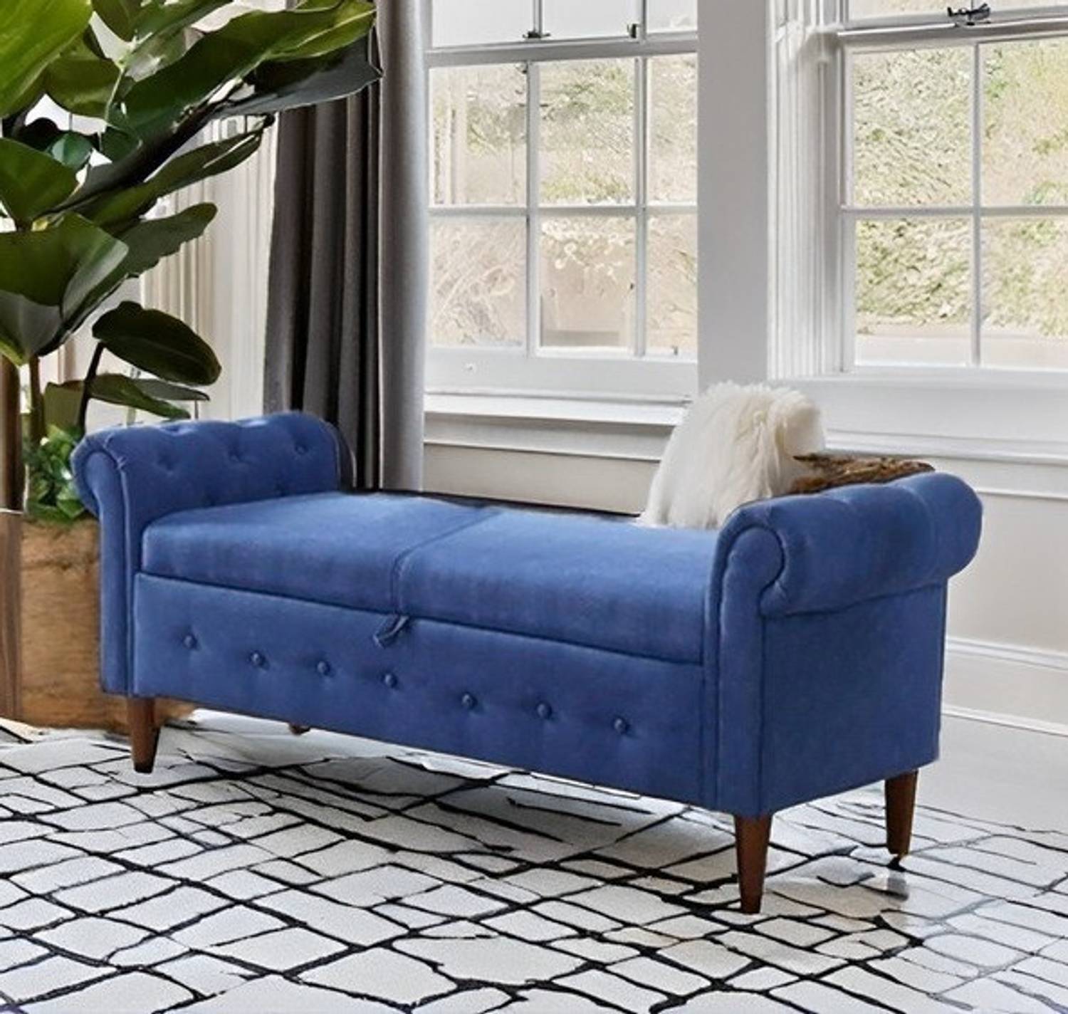 VAS Collection Home Satte Sofa Solid Wood Settee - Image 1