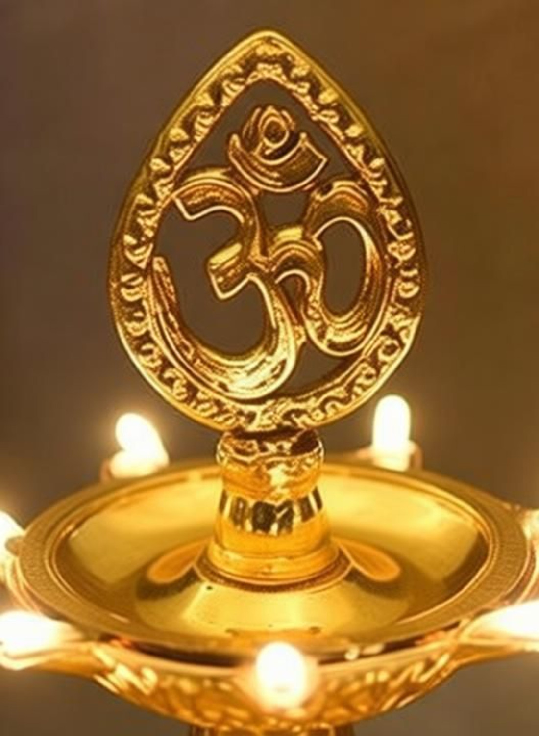 Image of ridhii creations 3 Layer OM Electric 21 LED Diya Stand /Diwali Decorations /Diwali Pooja /Home Decor Plastic Table Diya