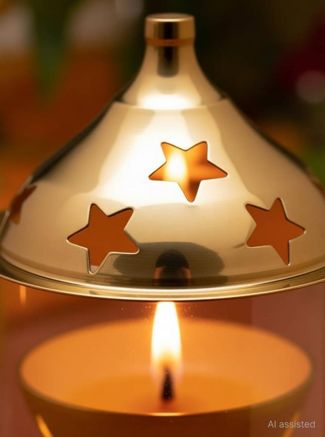 BRASSOMG akhand diya with glass cover akhand jyot, akhand deepak Brass Table Diya
