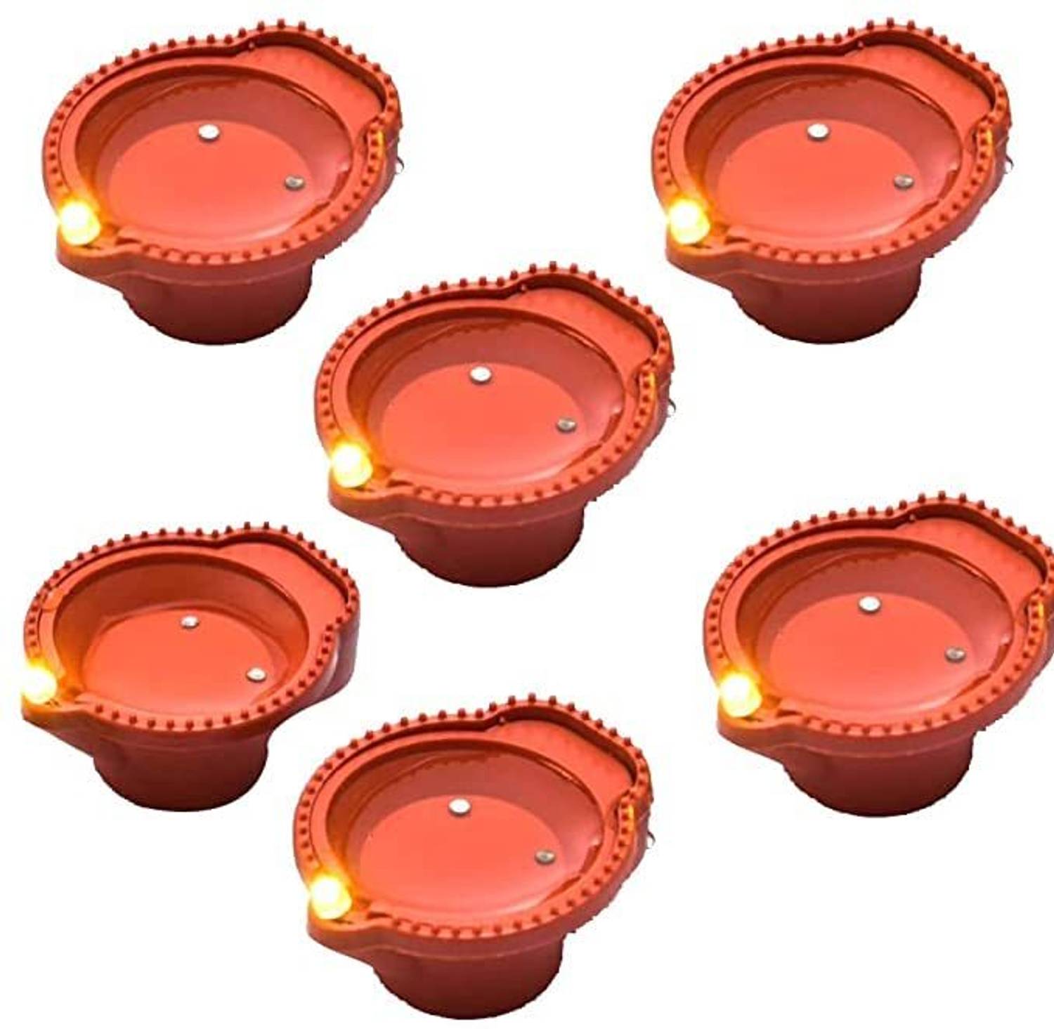 Atipriya Multifunctional Water Sensor Diyas Plastic (Pack of 6) Table Diya Set