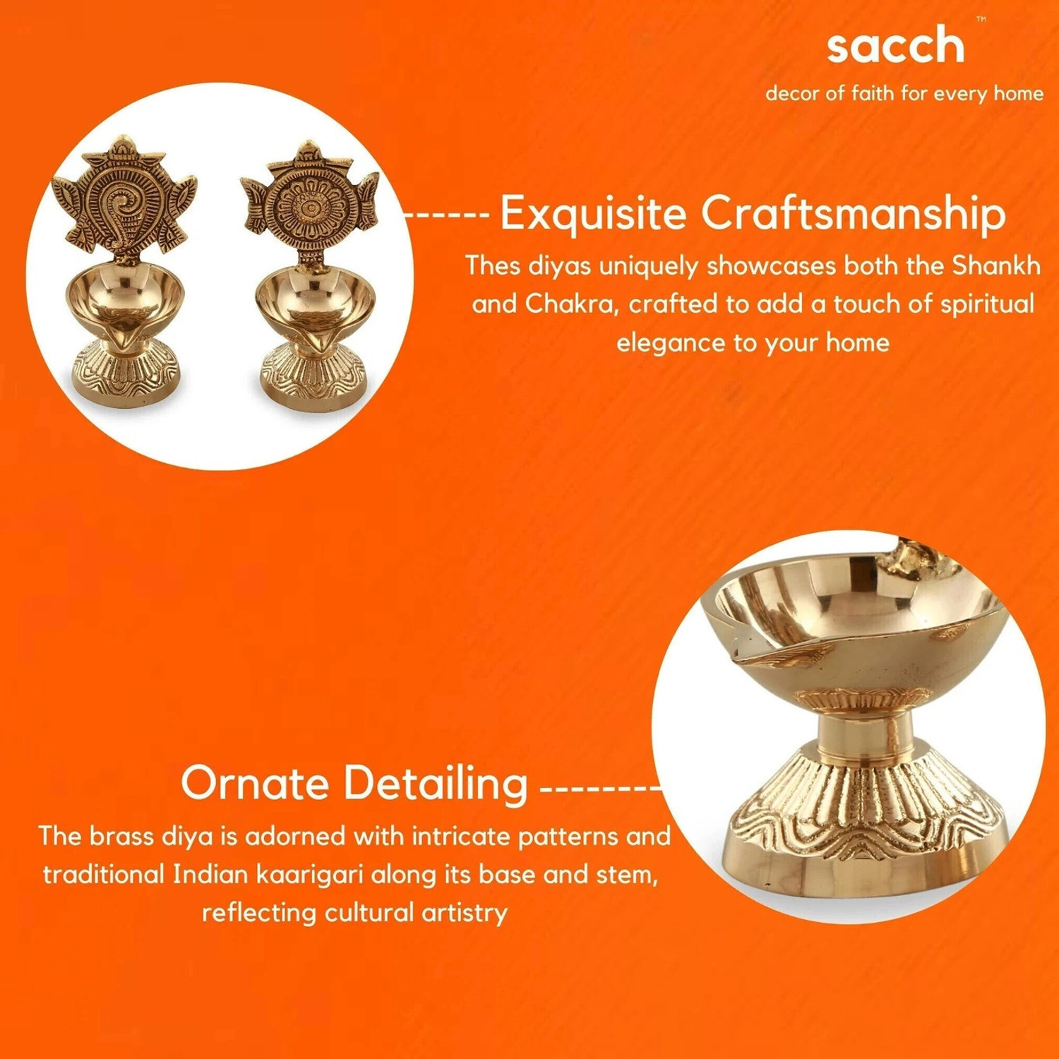 Image of Agromech Brass (Pack of 2) Table Diya Set