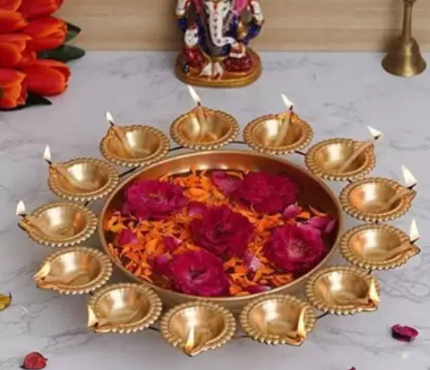 CARRY CARAT Brass Table Diya