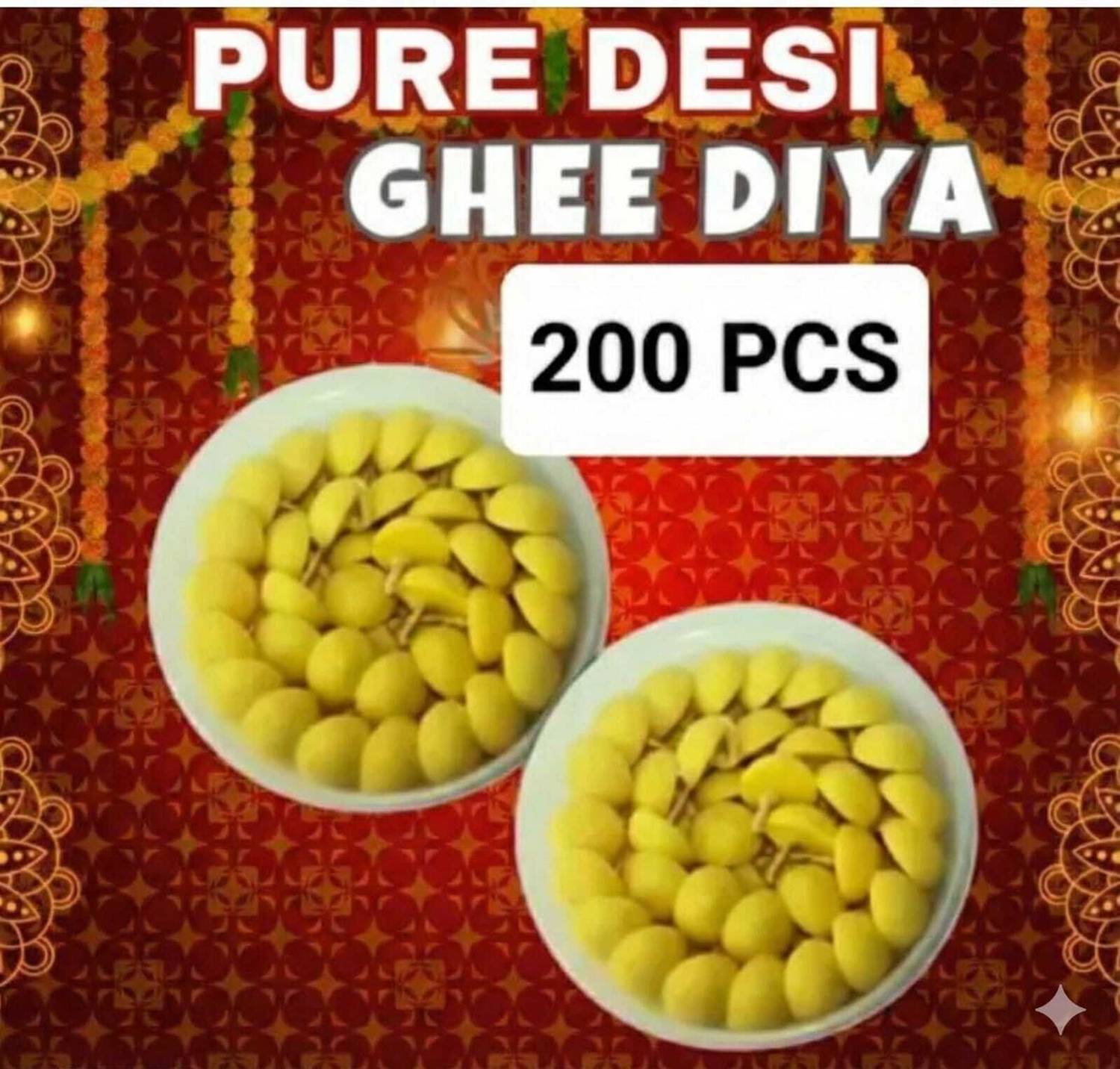 AMAN Daily PUJa Aarti Cow Dung (Pack of 2) Table Diya