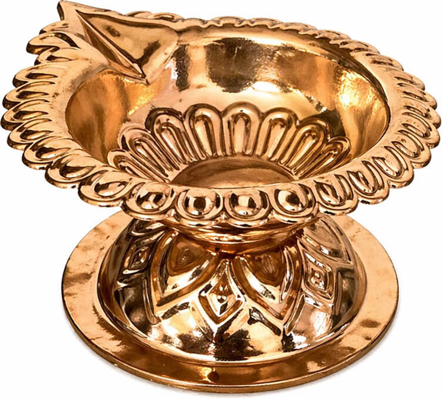 Butee Pure Copper Pooja Diya Oil Lamp for Home Temple & Festival Use Copper Table Diya