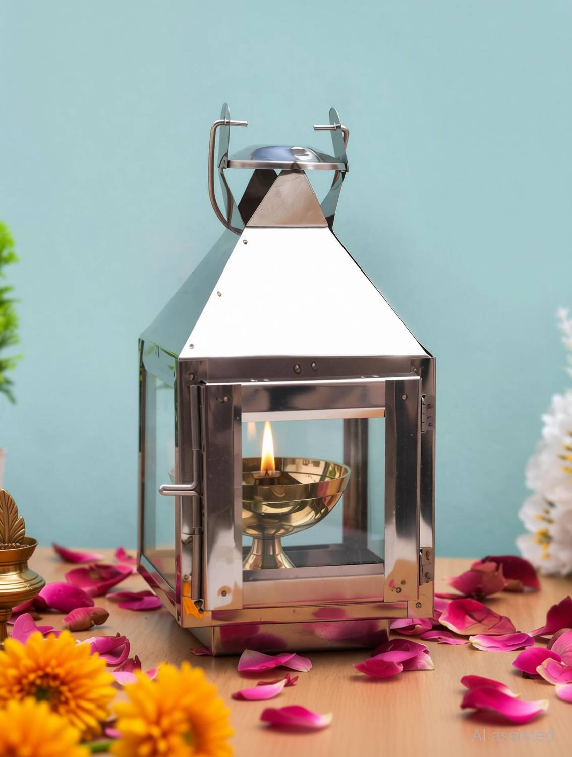 HOUZZPLUS Akhand Diya with Glass Cover - Image 3