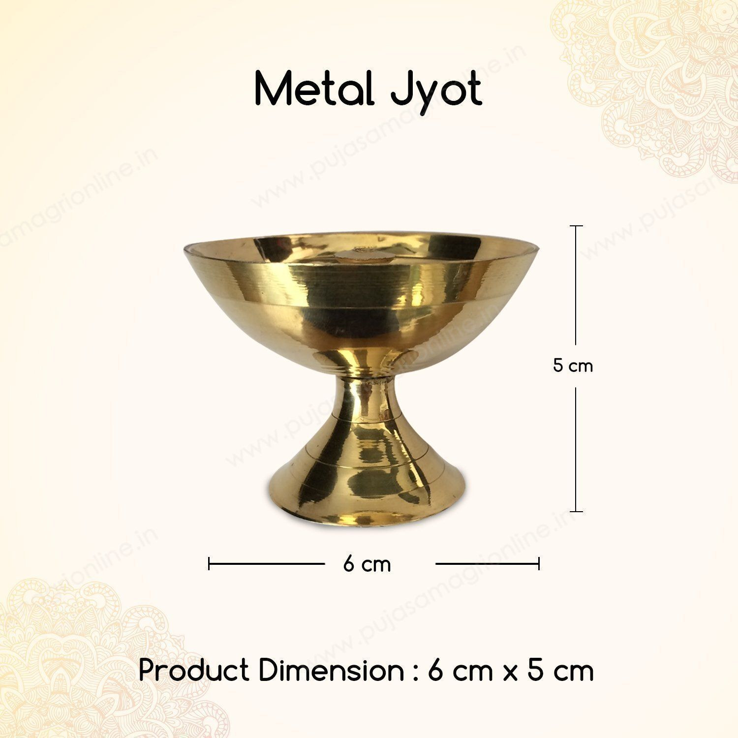 Image of WQT Brass Diya For Deepak Poojan, Akhand Jyot, Home Brass Table Diya