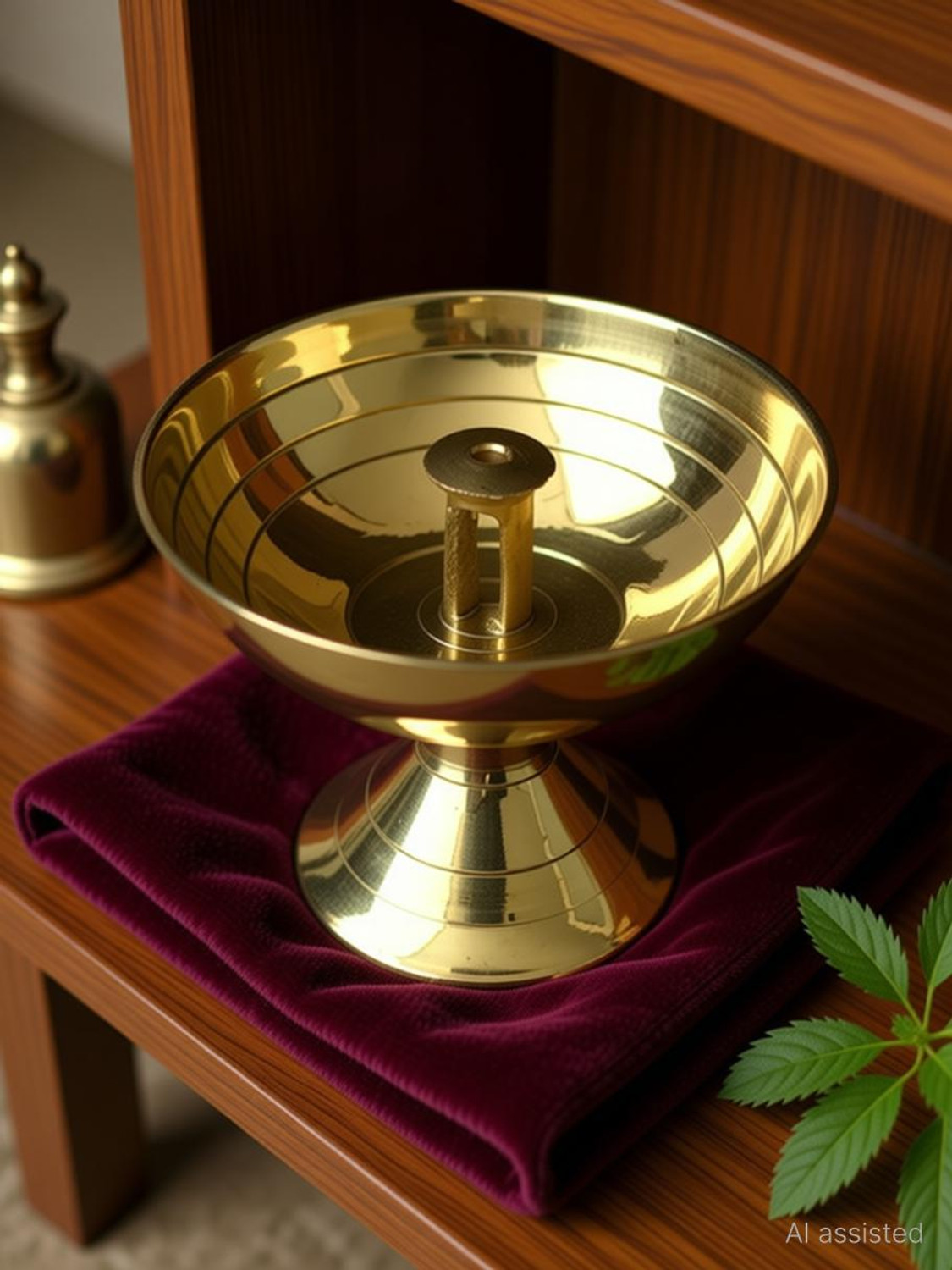 Image of WQT Brass Diya For Deepak Poojan, Akhand Jyot, Home Brass Table Diya