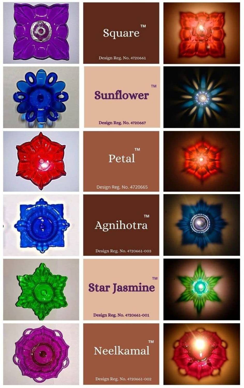 AGSZON Diwali Special Diya for Diwali Decorative Items Plastic Diyas 3D Reflection Diya Plastic (Pack of 12) Table Diya