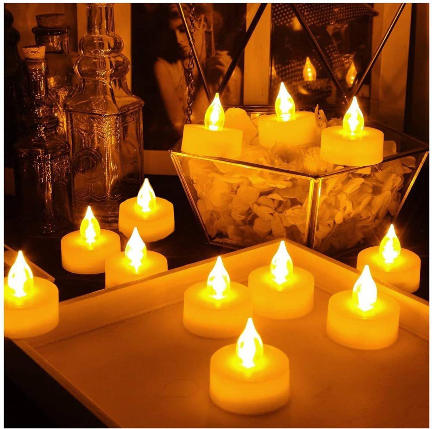 Brightlance Tealights for Home Decoration Smokeless Plastic Led Candle Lights Pack of 6 Night Lamp