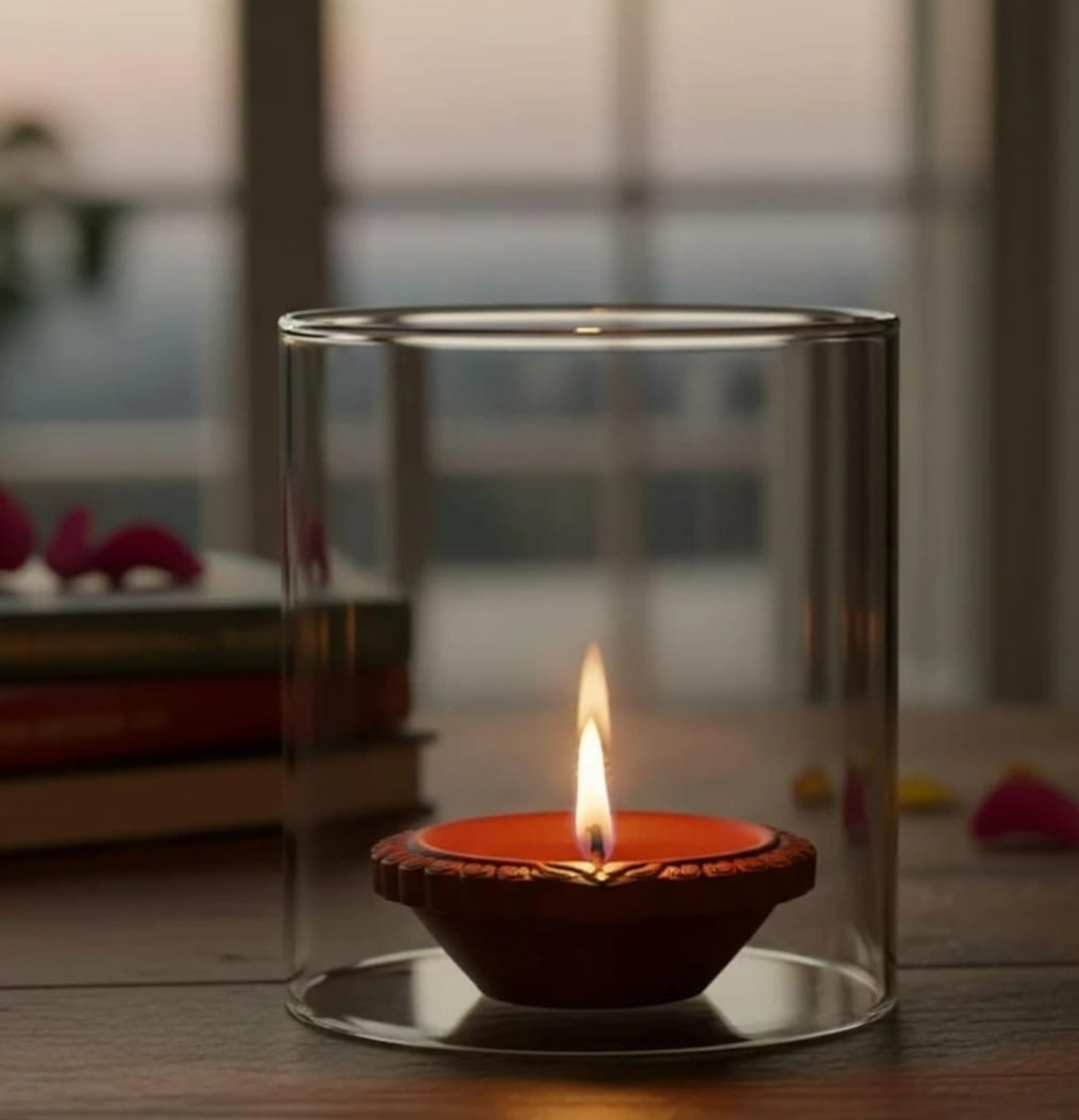 Image of Ein Sof Borosilicate Glass (Pack of 2) Table Diya Set