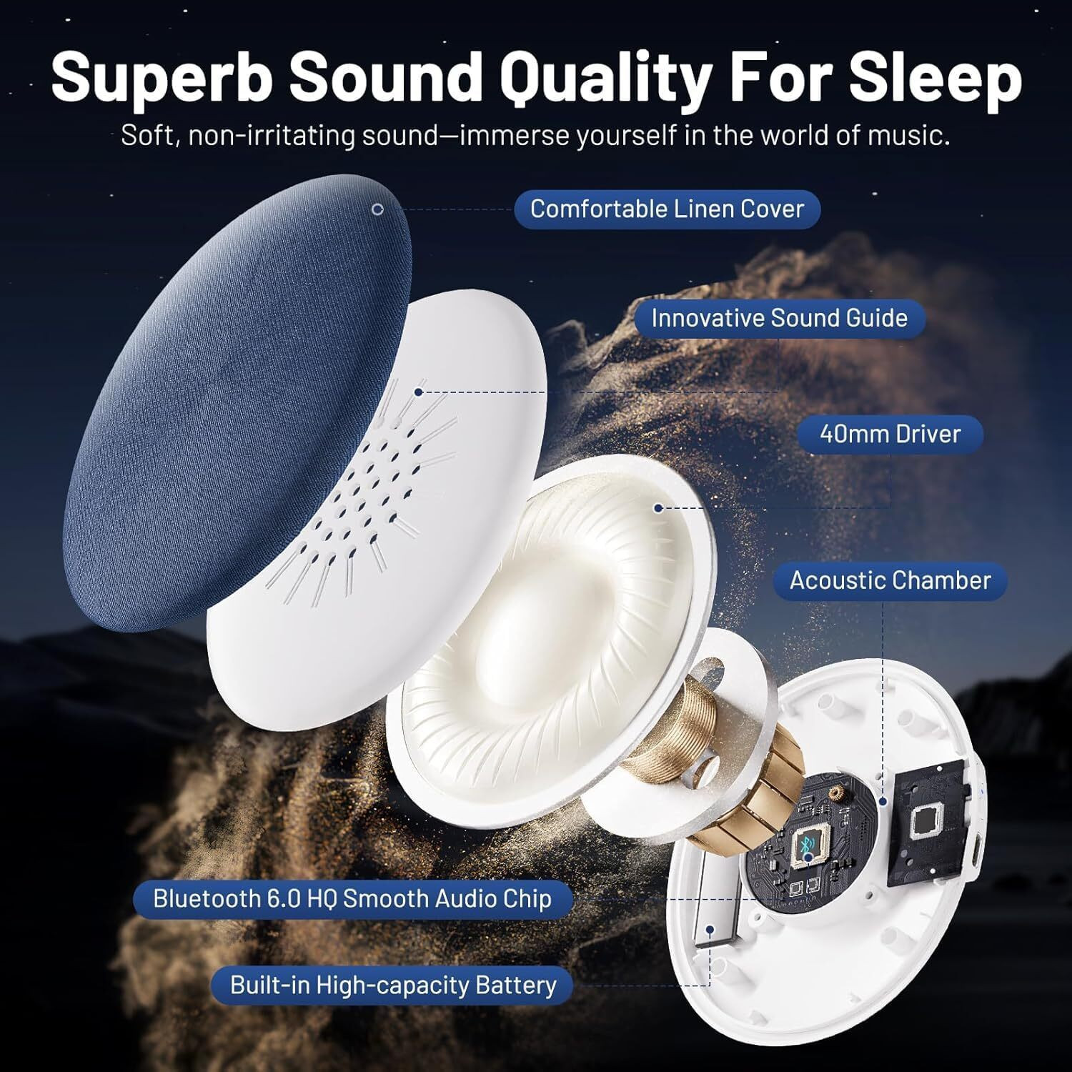 Image of NestFusion Bluetooth Pillow Speaker for Sleeping Wireless Ultra Dock