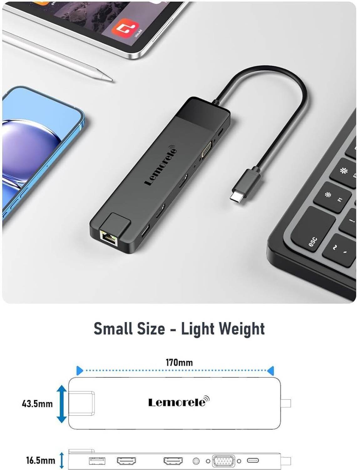 Lemorele 13 in 1 USB C Docking Station TC100 - Image 5