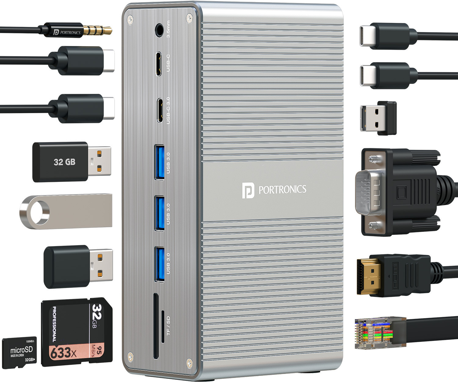 Image of Portronics Mport Vault 13-in-1 USB-C Metal Docking Station for Windows & macOS POR-3248 Docking Station
