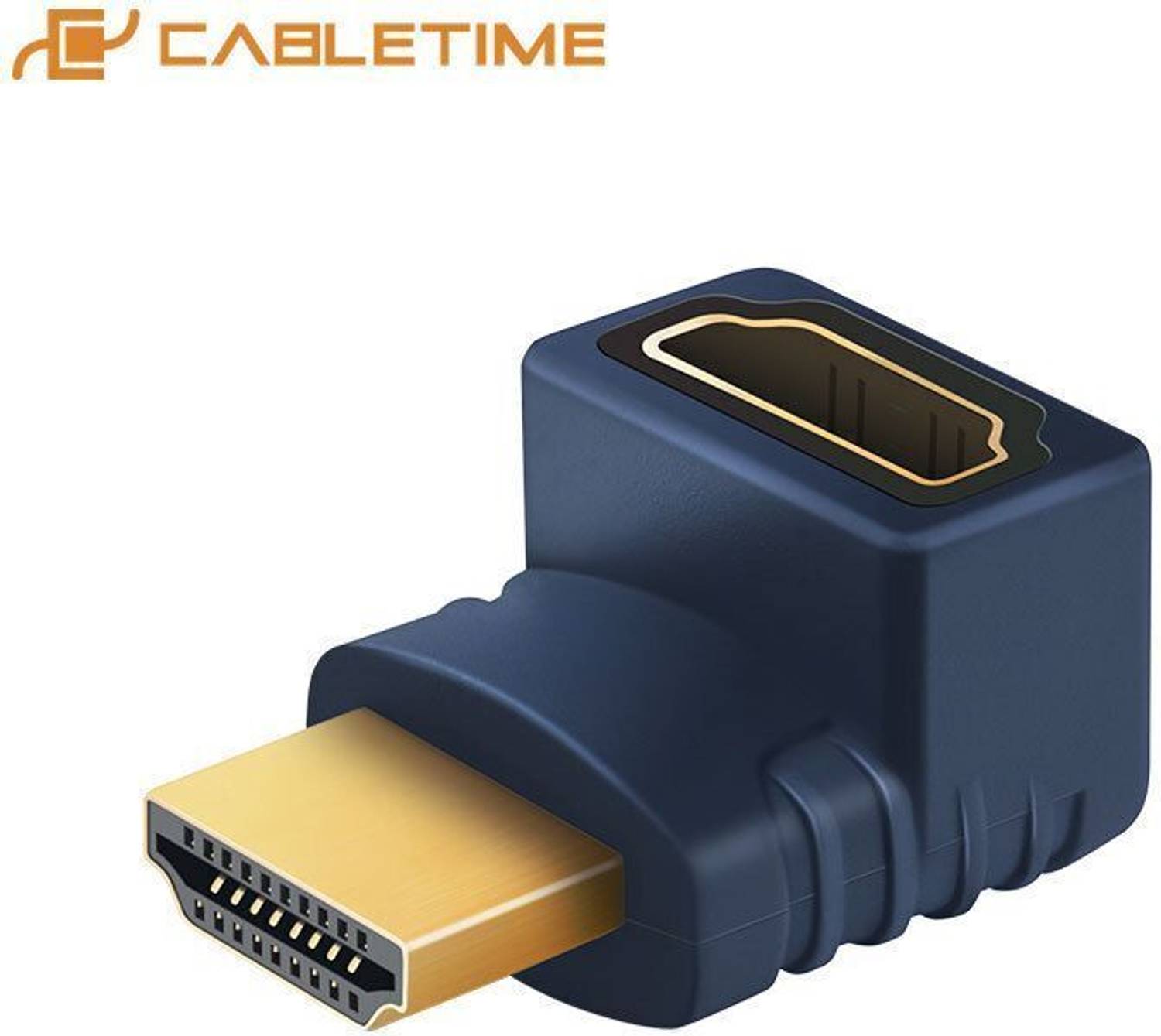 CABLETIME CP44U ?CP45U Adaptor HDMI Male/Female, 90Degree(B/B),HDMI Connector 270 Degree 4K/1080P
