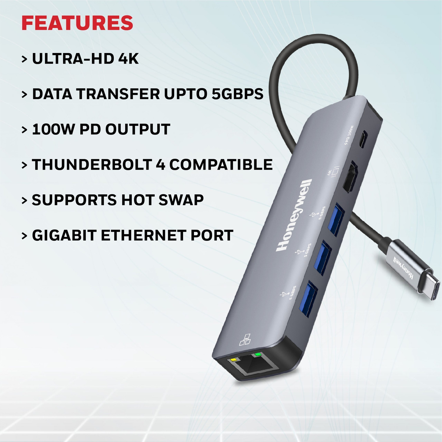 Image of Honeywell 6 In 1 DOCKING STATION TYPE C 6 IN 1 Docking Station
