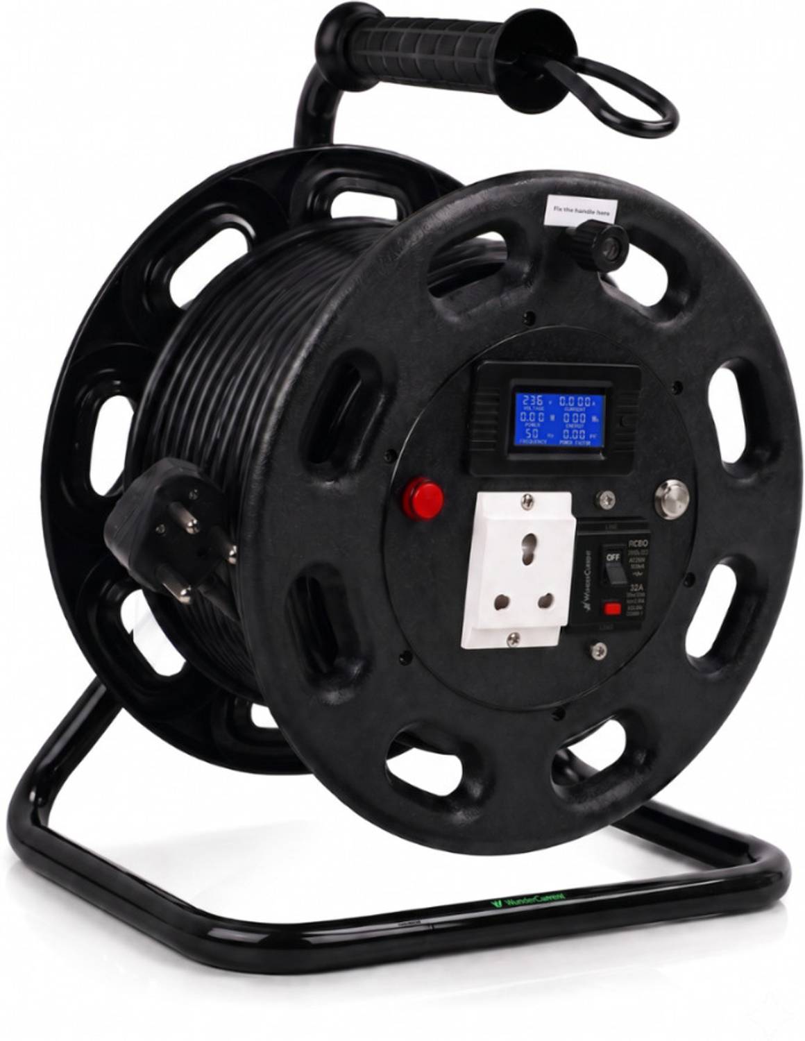 WunderCurrent W3 Ultra EV Charger with 20 Metres of 4 Sq Mm 3-Core Cable. Ultra Black Charger RCBO Protection