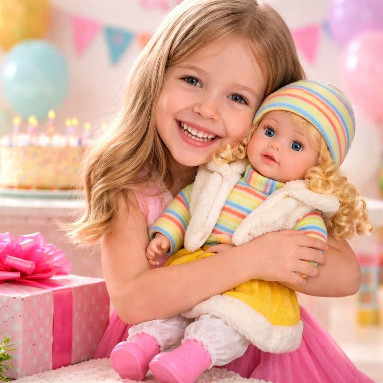 Image of Wubliq Musical Singing Baby Doll with Soft Plush Fabric and Interactive Tummy Button