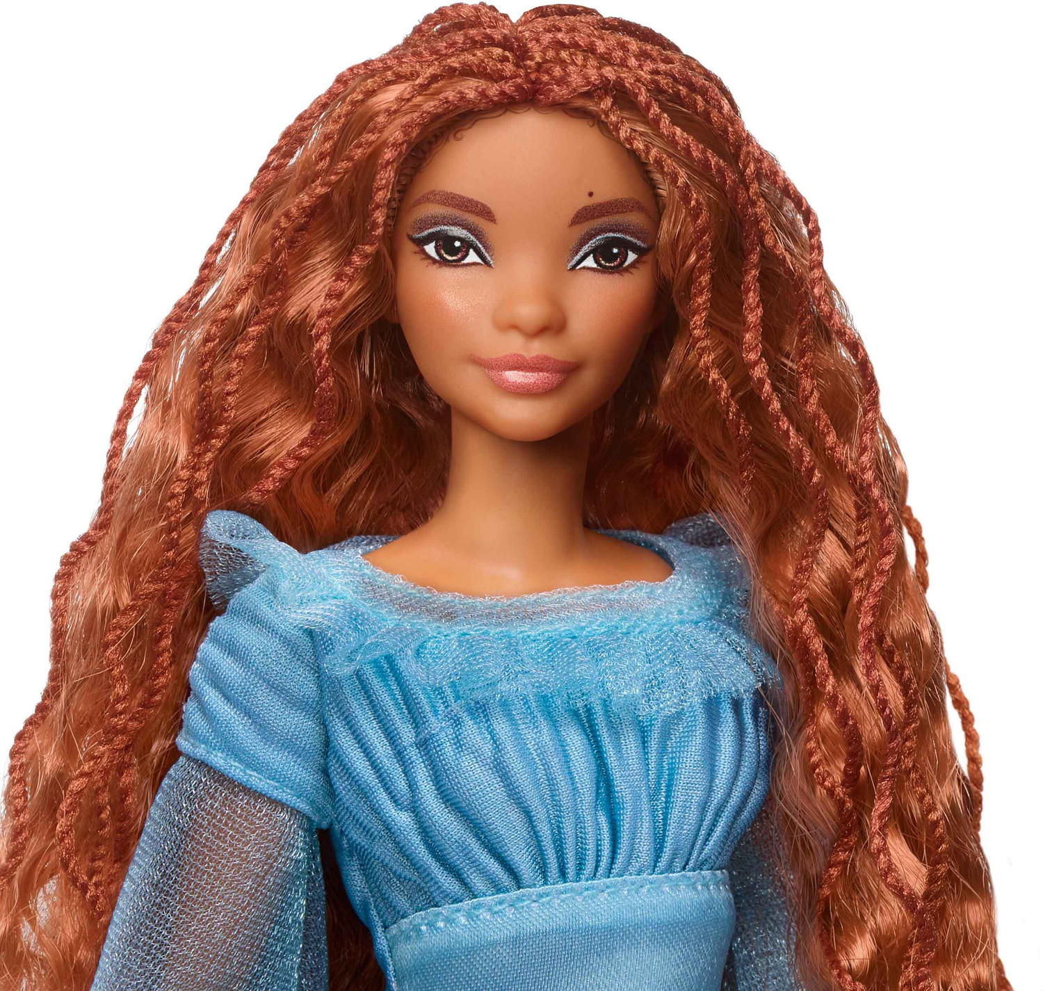 Image of Disney The Little Mermaid Ariel Fashion Doll on Land in Signature Blue Dress