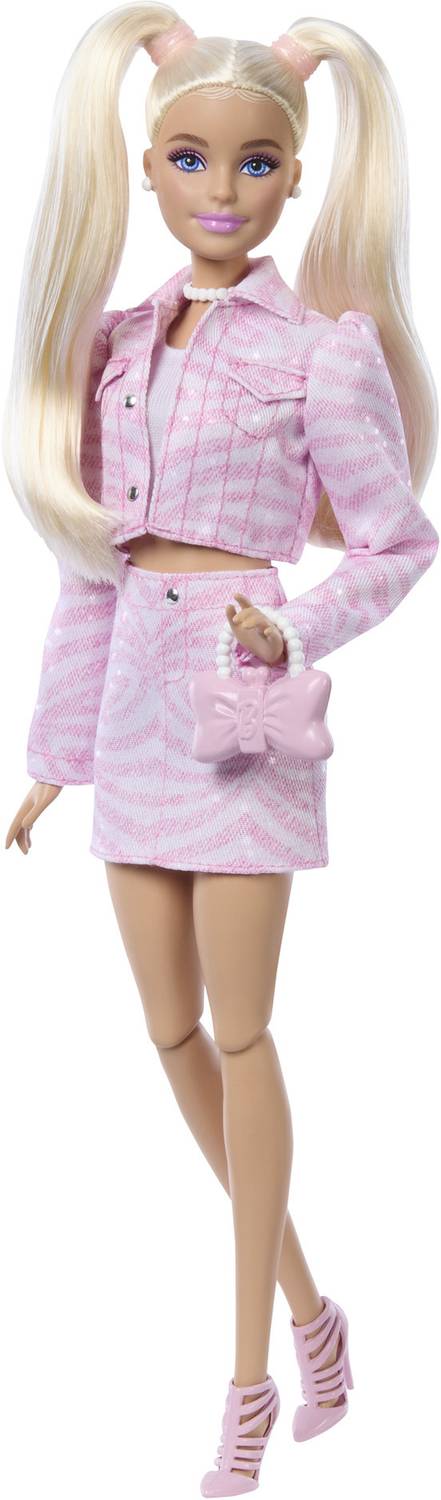 Barbie Deluxe Style Fashion Doll #9 in Pink Denim Set, Blonde - Image 3