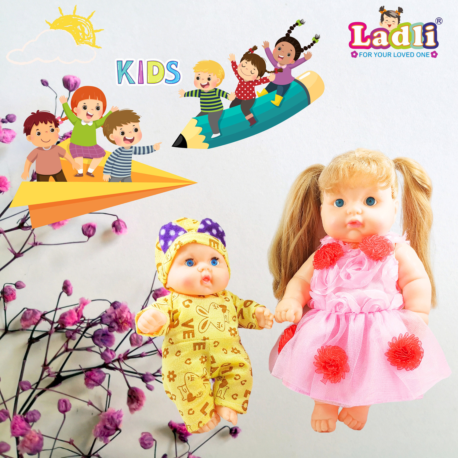 Image of Ladli My Love Combo Real Look Doll Return Gift for Birthday Gift for and Baby Girls