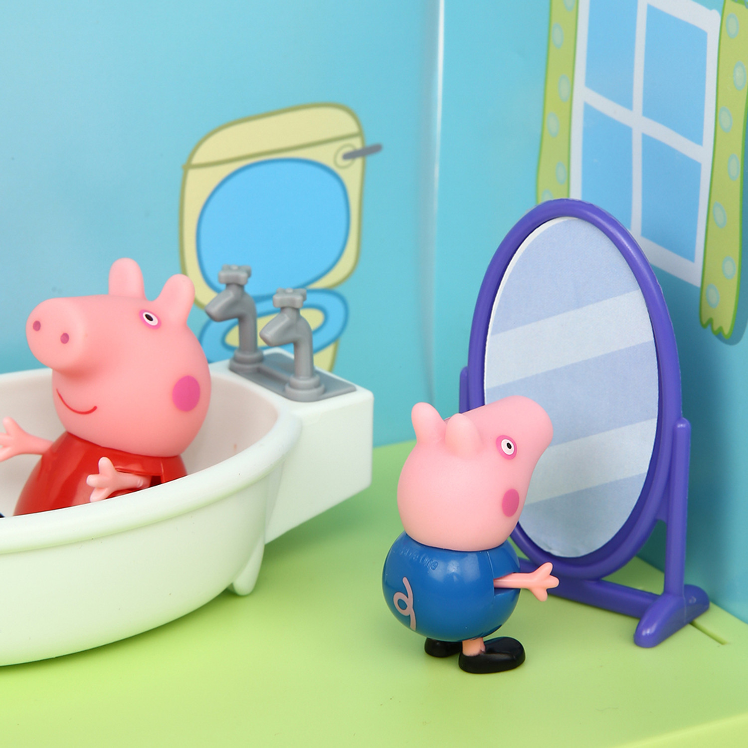 Image of Peppa Pig Living Room Themed Preschool Toy with Daddy Pig and George, Unisex Aged 3+