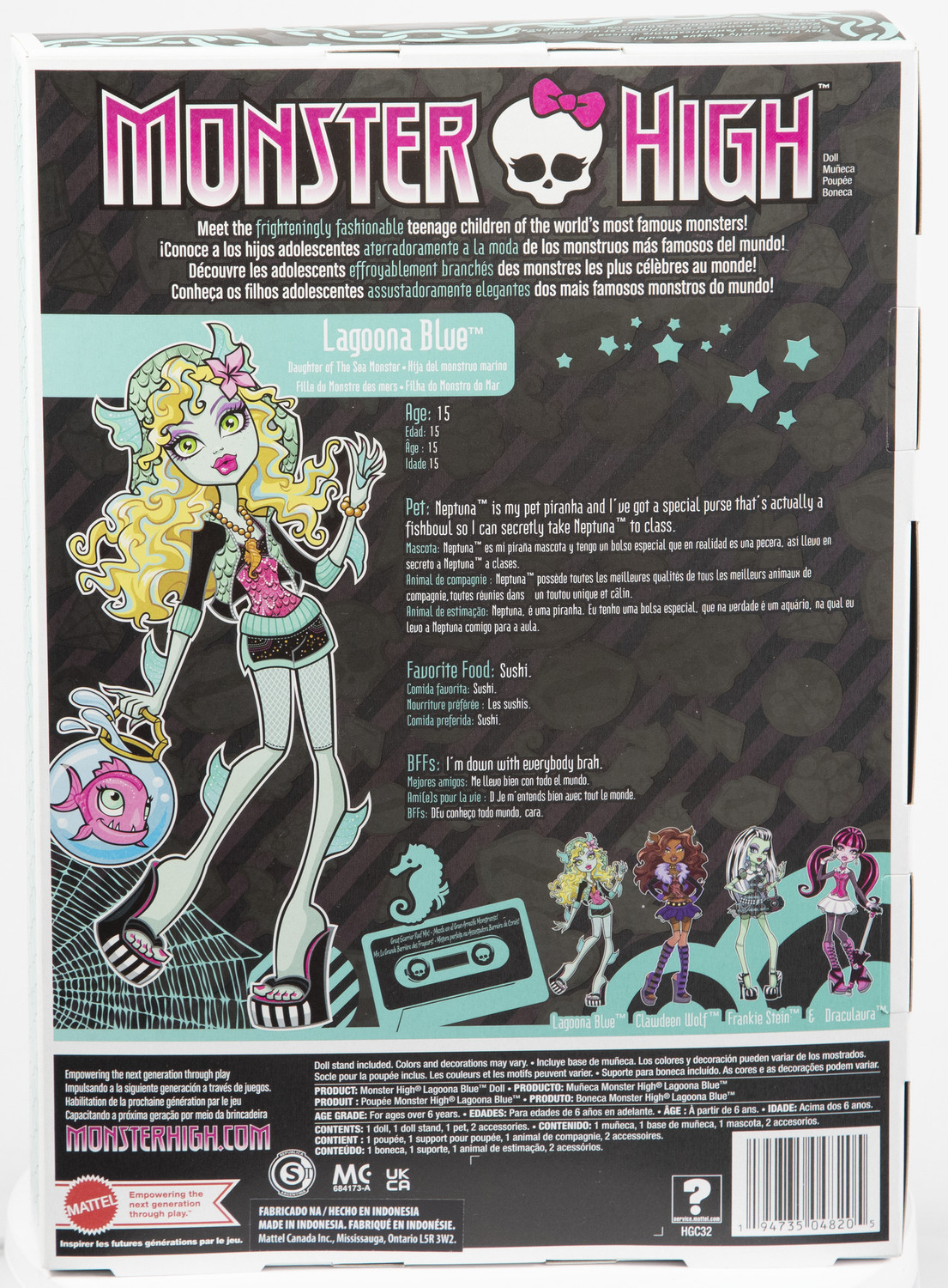 Image of MONSTER HIGH Lagoona Blue Reproduction Doll with Doll Stand & Accessories