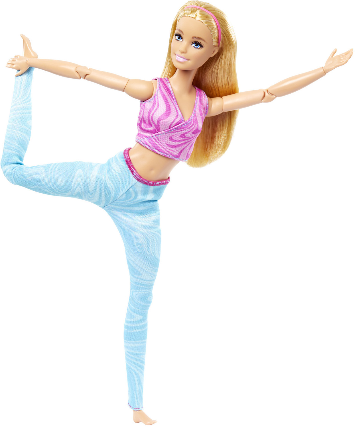 Image of BARBIE Made to Move Fashion Doll, Blonde Wearing Removable Sports 22 Bendable Joints