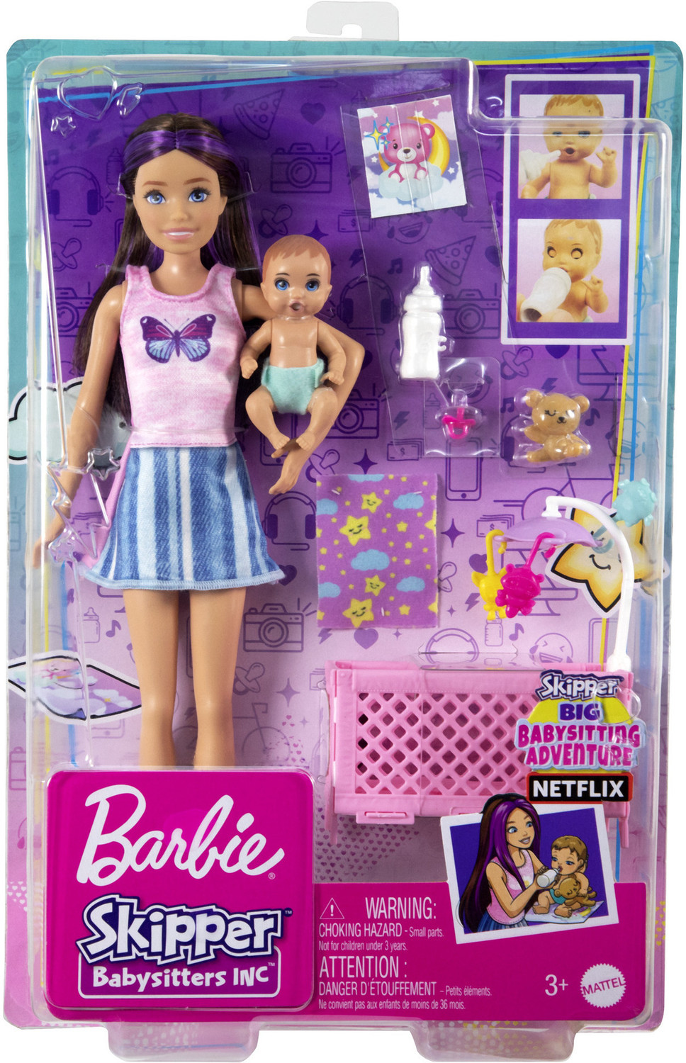 Image of BARBIE Doll and Accessories, Crib Playset with Skipper Doll