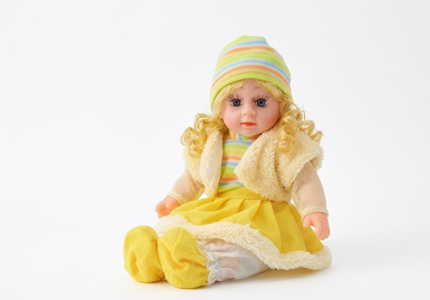 Image of Wubliq Musical Singing Baby Doll with Soft Plush Fabric and Interactive Tummy Button