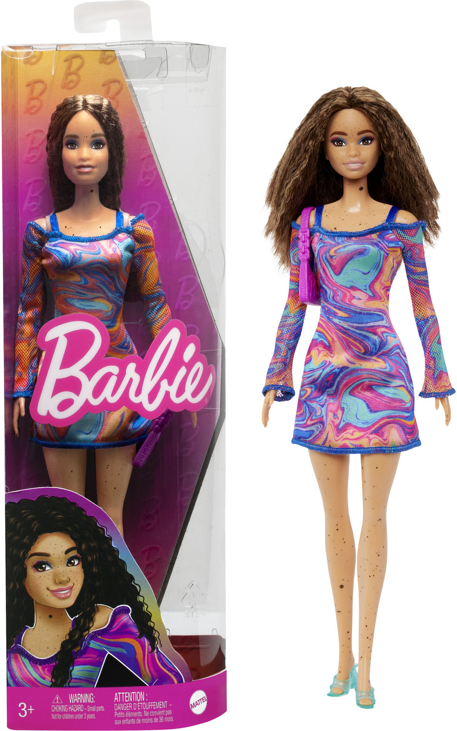 Image of BARBIE Fashionistas Doll #206 with Crimped Hair and Freckles & Accessories