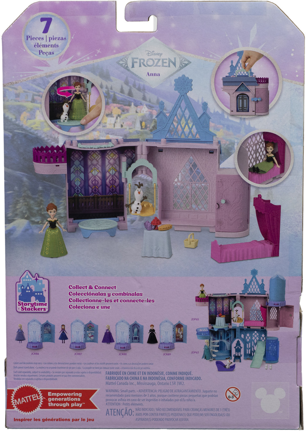 Image of Disney Frozen Storytime Stackers Playset, Annas Arendelle Castle Dollhouse with Small Doll