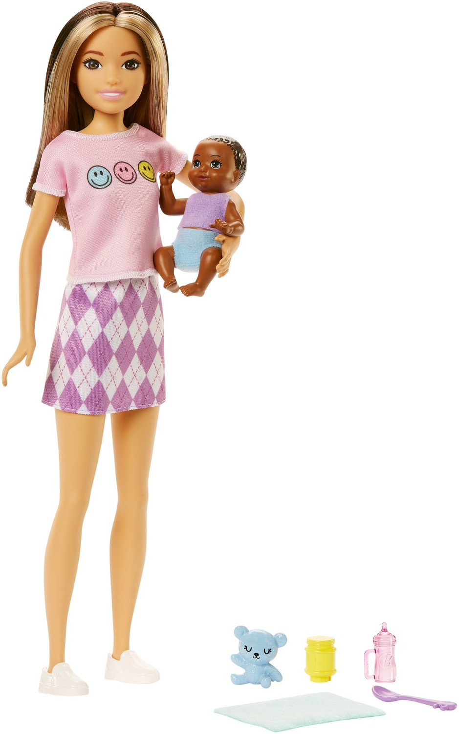 Image of BARBIE Dolls and Accessories, Skipper Doll (Two-Tone Hair) with Baby Figure