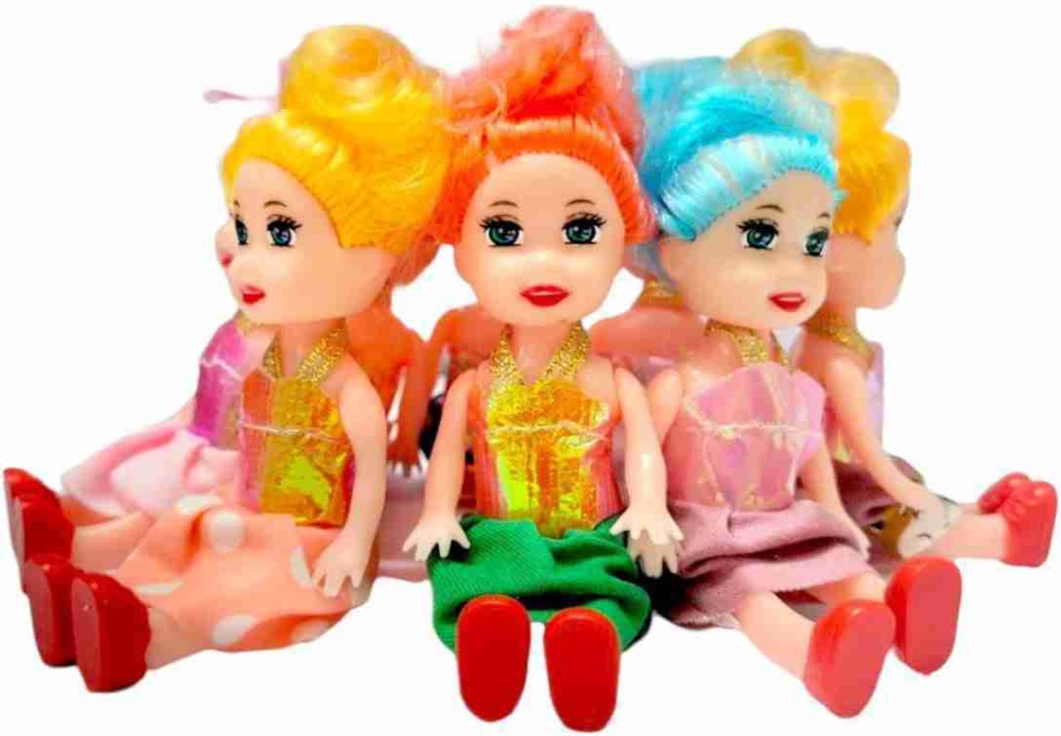 AKANSHA 8 Doll Set For Your Little Princess & Kids, Foldable Arms & Legs [10cm]