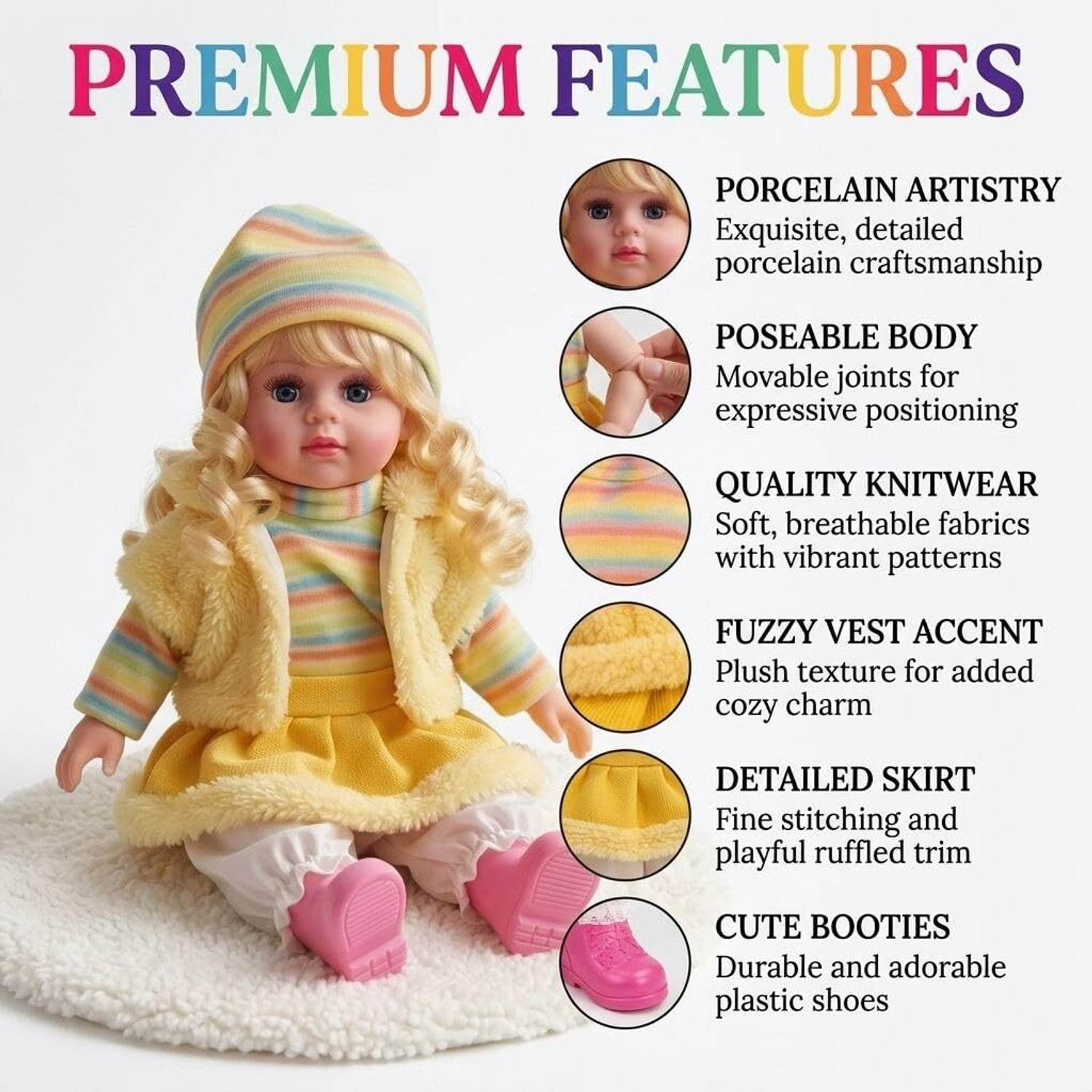Image of Wubliq Musical Singing Baby Doll with Soft Plush Fabric and Interactive Tummy Button