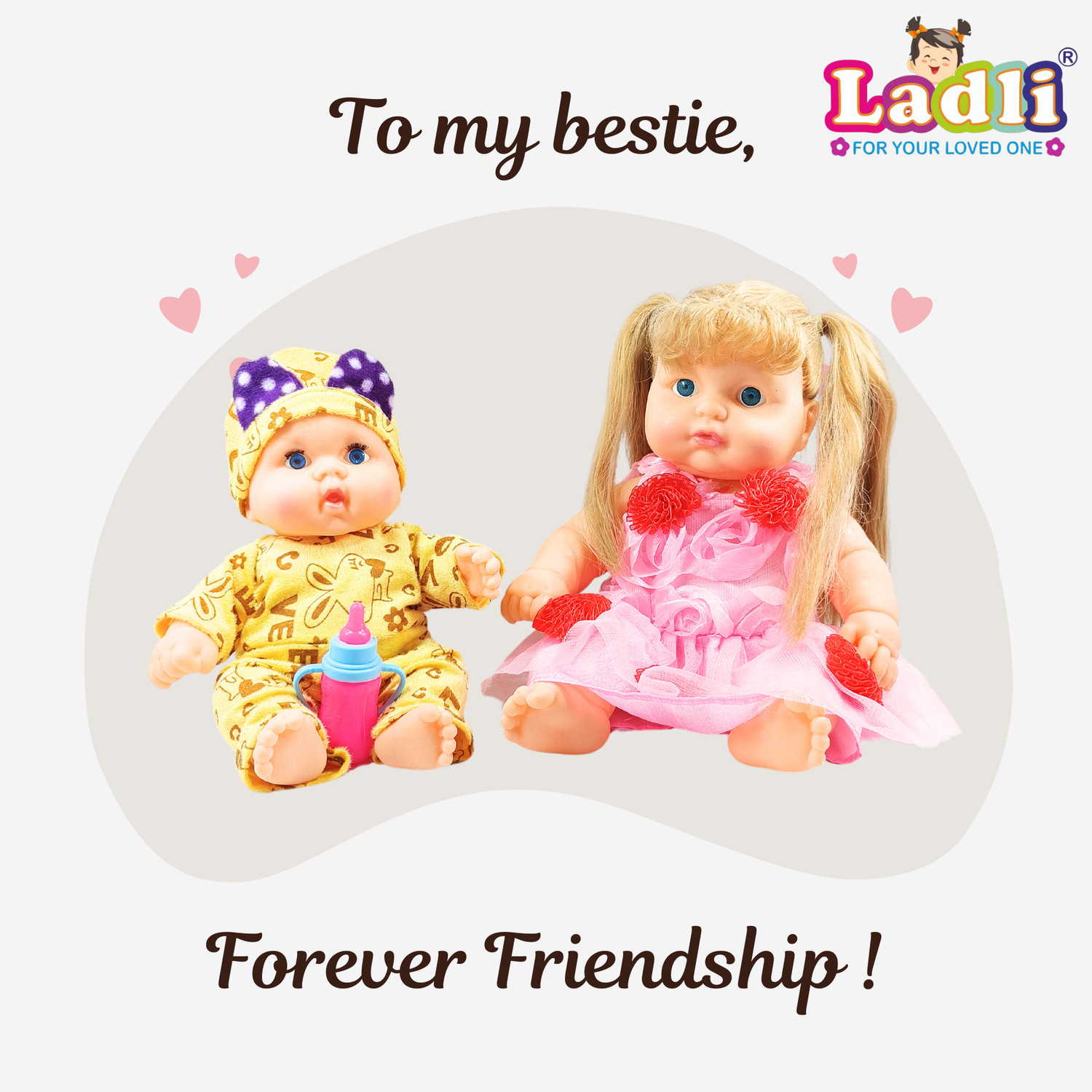 Image of Ladli My Love Combo Real Look Doll Return Gift for Birthday Gift for and Baby Girls