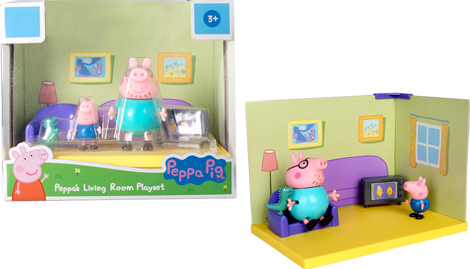 Image of Peppa Pig Living Room Themed Preschool Toy with Daddy Pig and George, Unisex Aged 3+