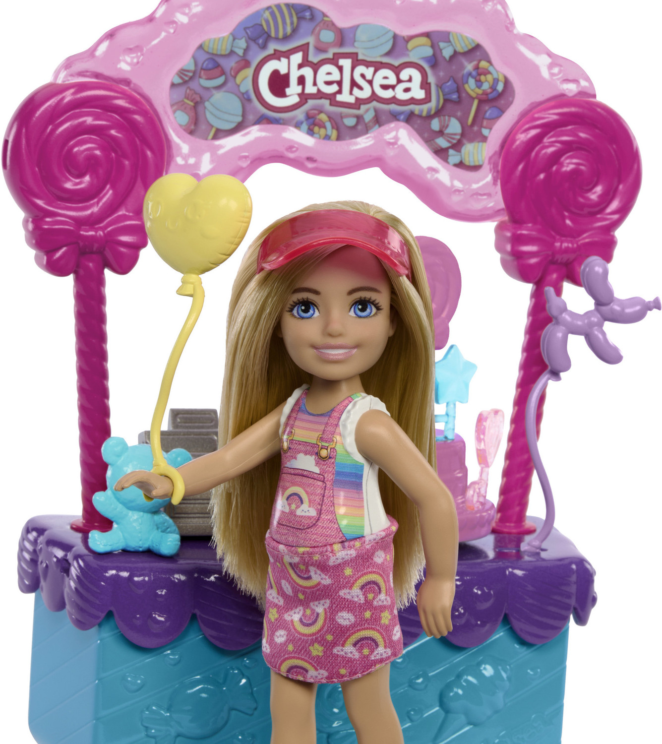 Image of BARBIE Chelsea Doll & Lollipop Stand, 10-Piece Toy Playset with Accessories