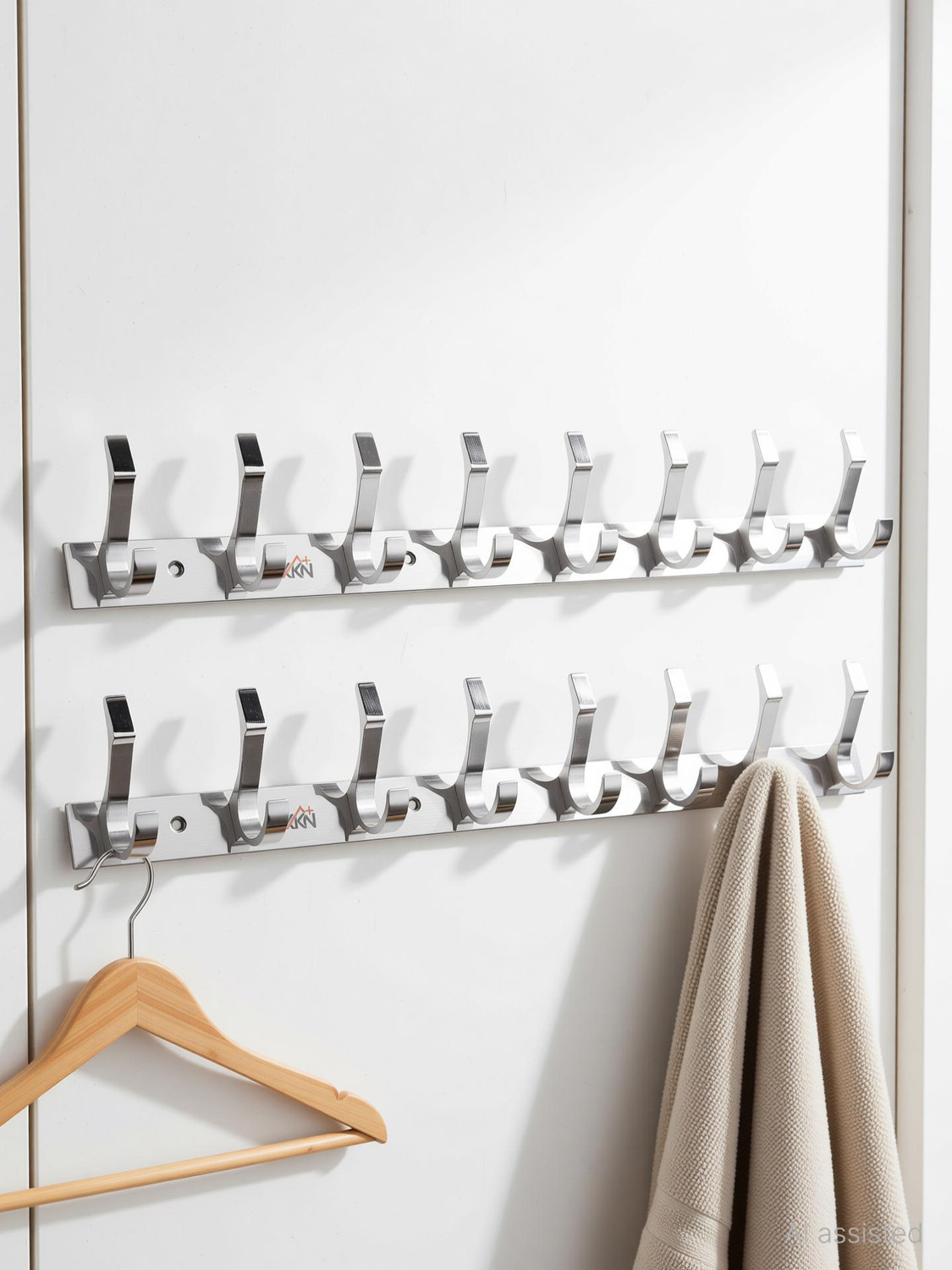 Image of KKN PLUS Stainless Steel Premium Dual Edge -8 PIN Cloth Hanger / Wall Hook / Door Hanger