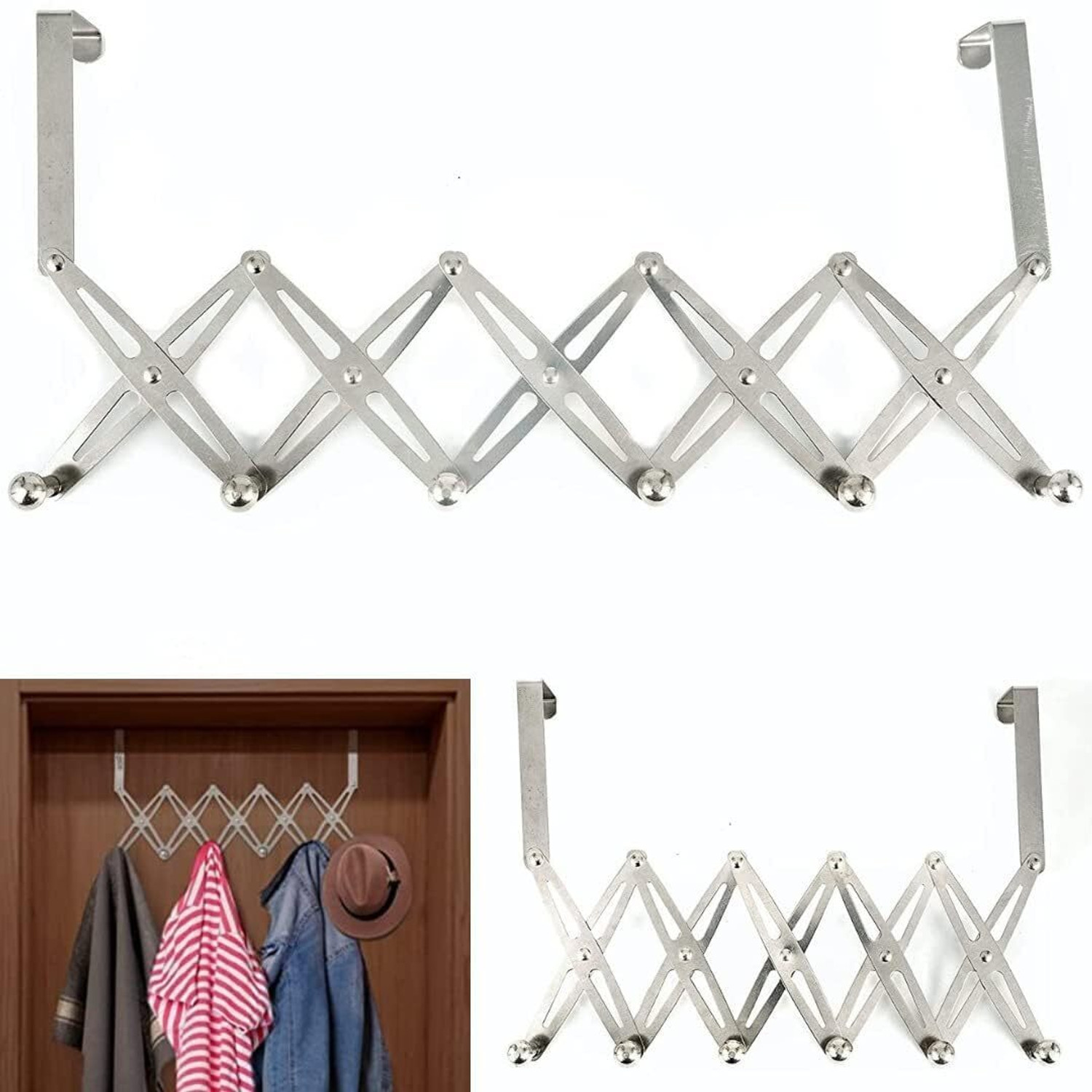 Image of janmesh Door Hangers for Clothes, Adjustable Door Hanger