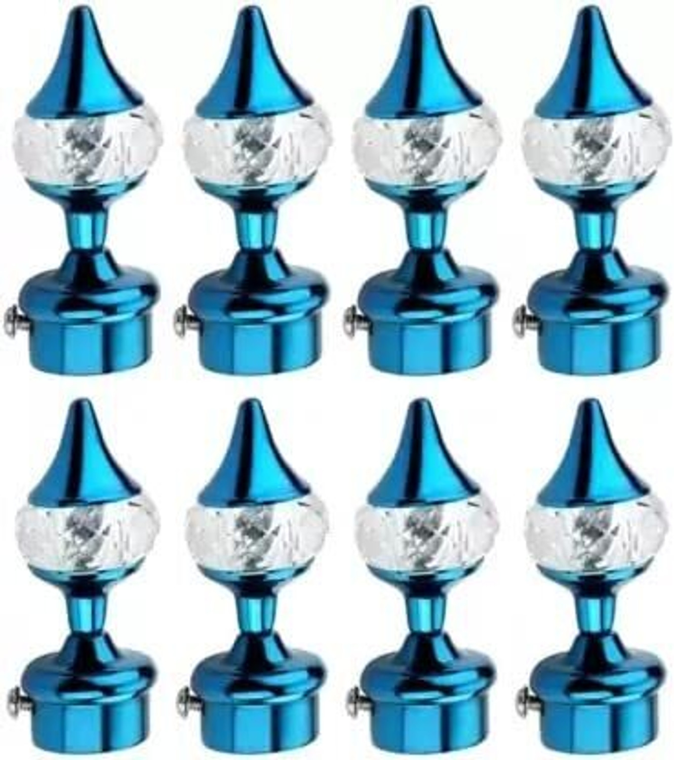Image of Ebenezer Curtain Knobs Rod Rail Bracket Blue - 8 Pcs Door Hanger Door Hanger