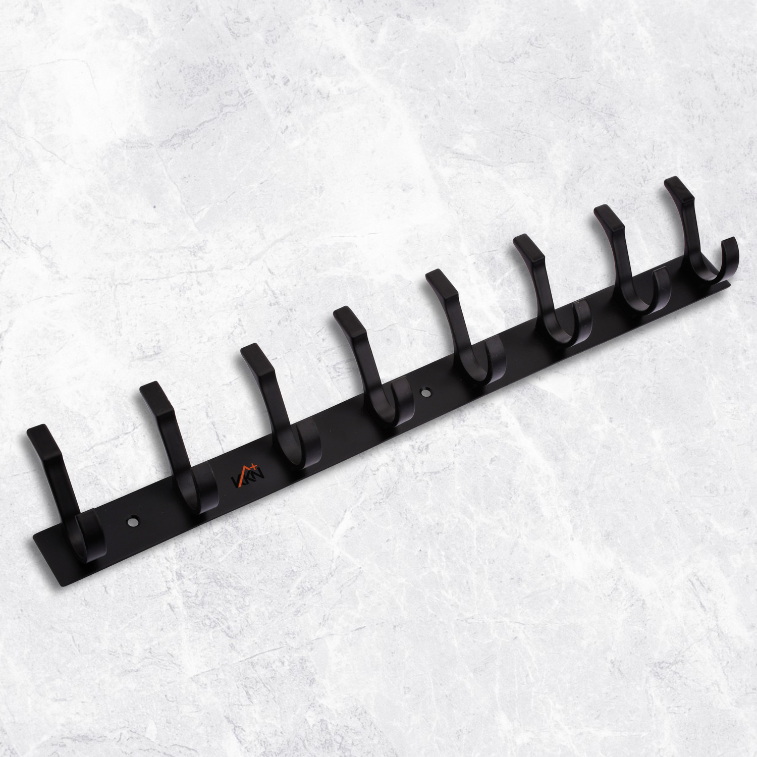 Image of SMW Stainless Steel Premium Dual Edge -8 PIN Black Cloth Hanger / Wall Hook / H Door Hanger