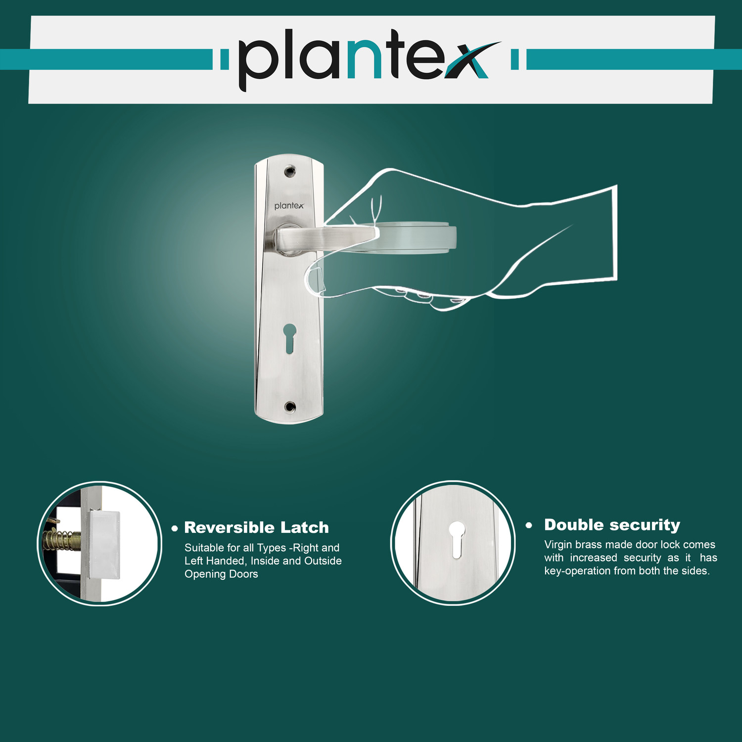 Image of Plantex Zinc Alloy Glossy Handlesets
