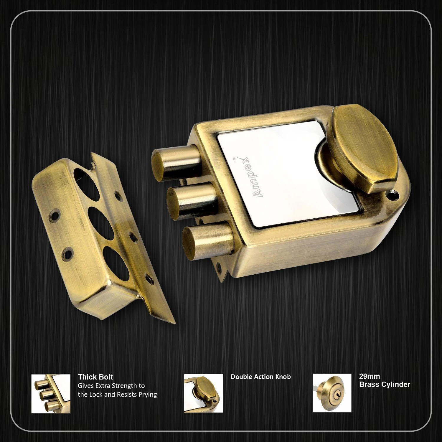 Image of AMPEX Brass, Iron, Steel Glossy Deadbolts