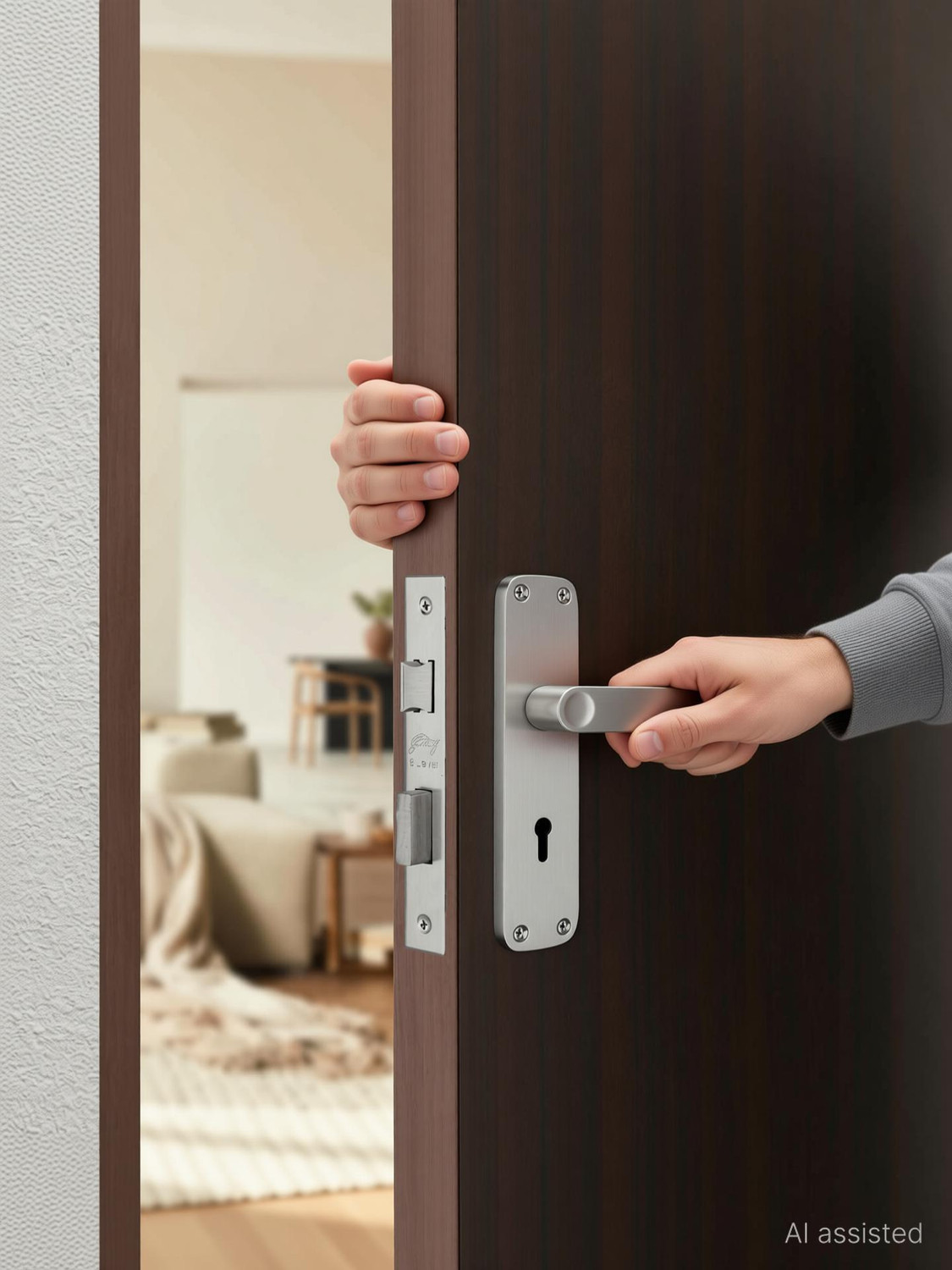 Image of Godrej Locks Stainless Steel Luster Handlesets