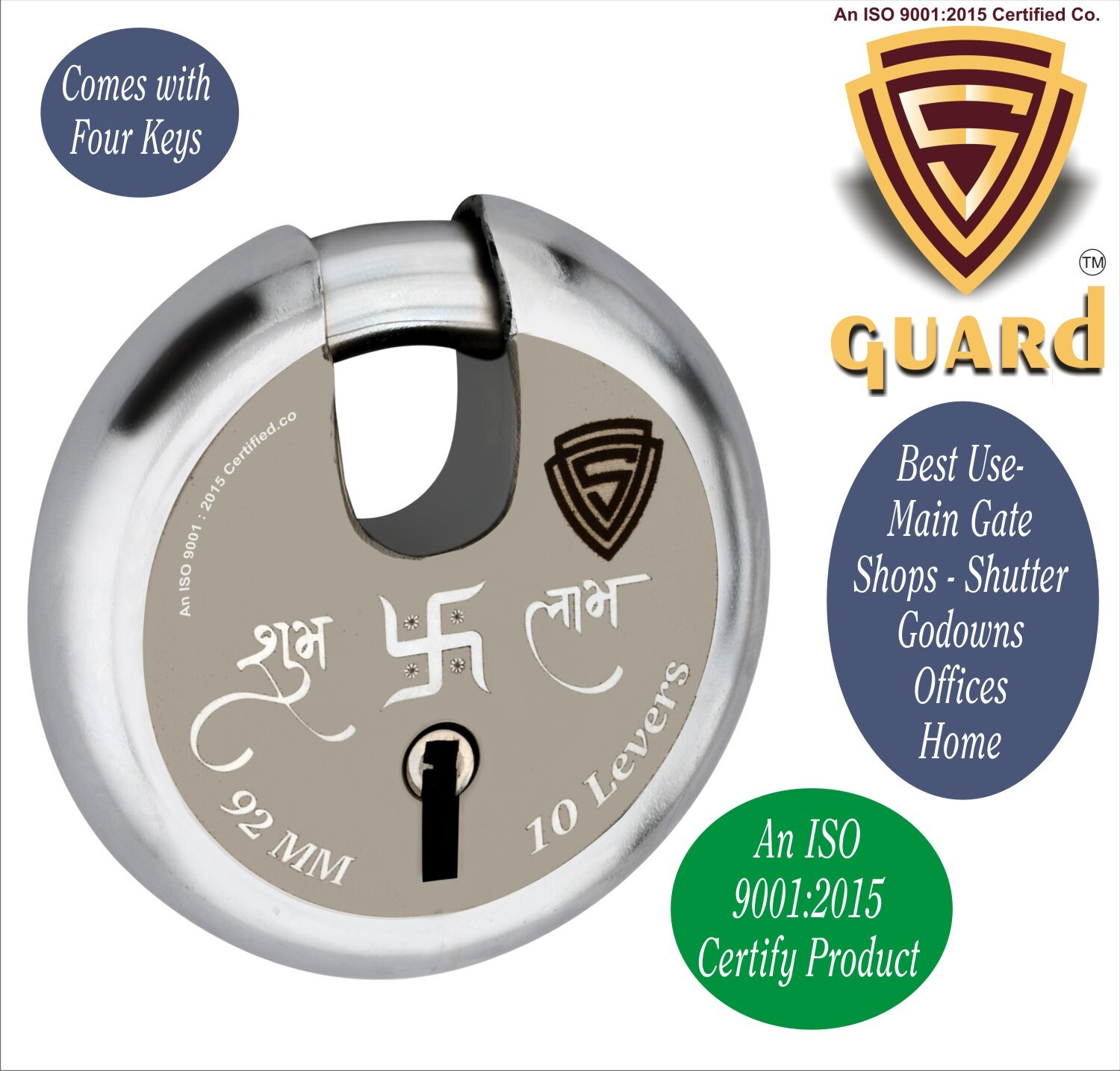 Image of S-Guard Iron Glossy Deadbolts