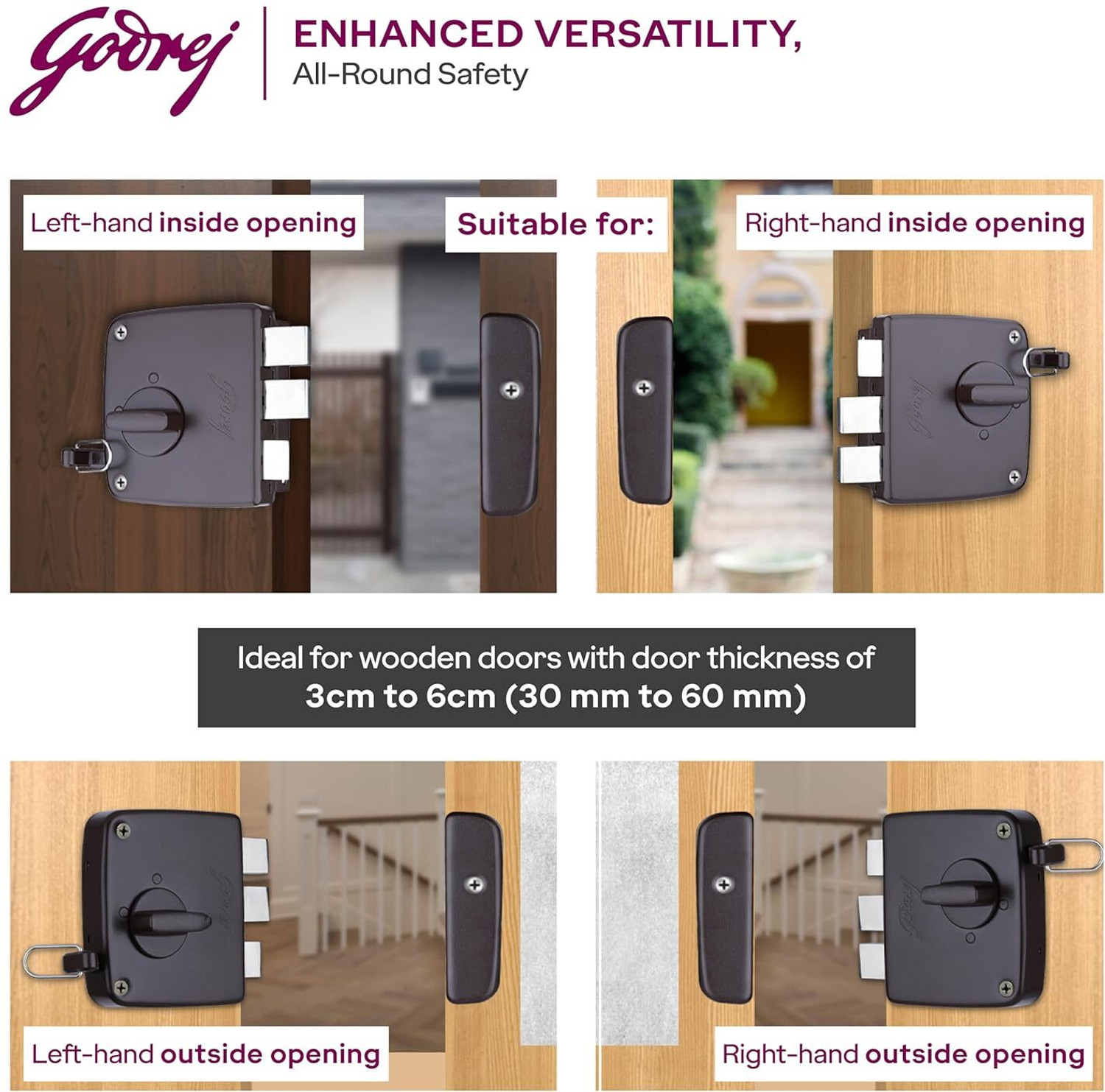 Image of Godrej Locks Steel Polished Deadbolts
