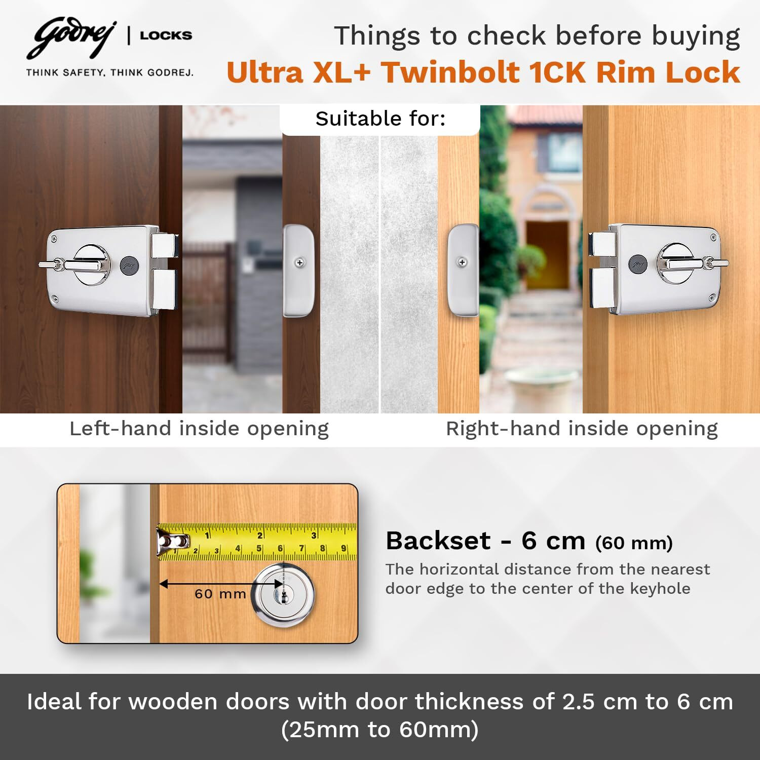 Image of Godrej Steel Glossy Deadbolts
