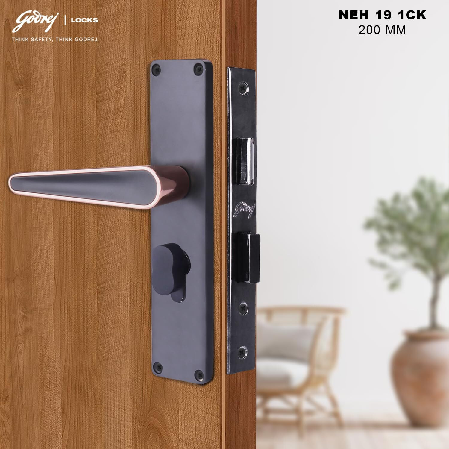 Image of Godrej Locks Steel Matte Handlesets